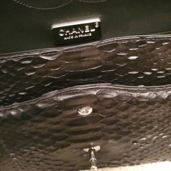 CHANEL Python Double Flap Bag with Silver Hardware - Picture 4 of 6